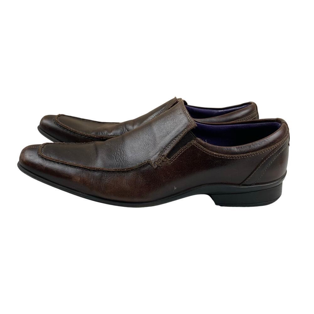 ALDO Men’s Brown Leather Slip On Loafers EU 41 Moc‎ Toe Dress Shoes Business